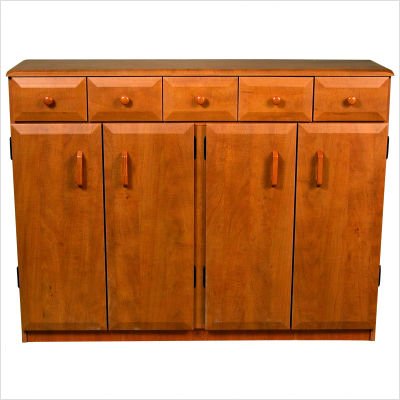 Venture Horizon CD DVD Media Storage Cabinet With Drawers, Available in Multiple Finishes - Walnut/Black On Sale