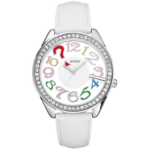 Guess Womens U11066L1 White White Dial