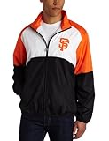 MLB Men's San Francisco Giants Sports Night Lightweight Full Zip Jacket (Black/Dark Orange/White, Large)