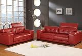 New 2Pc Contemporary Modern Leather Sofa Set #AC-MALIBU New 2Pc Contemporary Modern Leather Sofa Set #AC-MALIBU