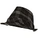 Check Plaid Wool Stingy Brim Fedora Trilby Hat Black Large Extra Large