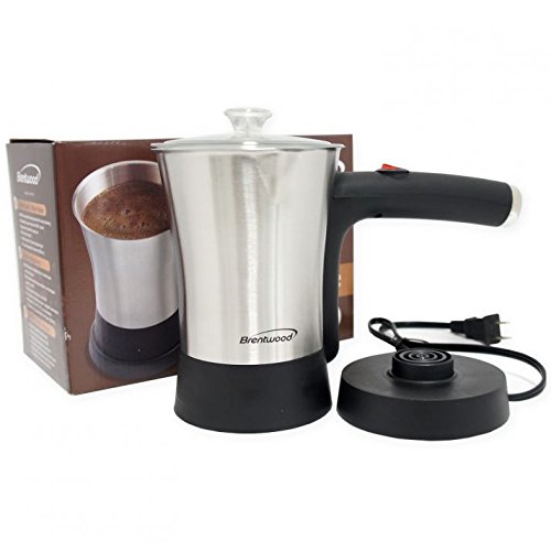 Electric Turkish Coffee Maker,Brentwood 800W Stainless Steel Electric Turkish Greek Coffee Maker(Silver)