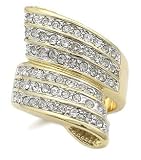 14K Gold Plated CZ Right Hand Ring