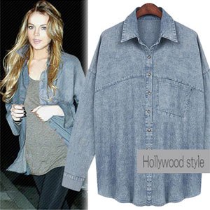(イイネショップ) eeNeshop ヴィンテージカジュアルデニムシャツ【セレブ・ハリウッド】
