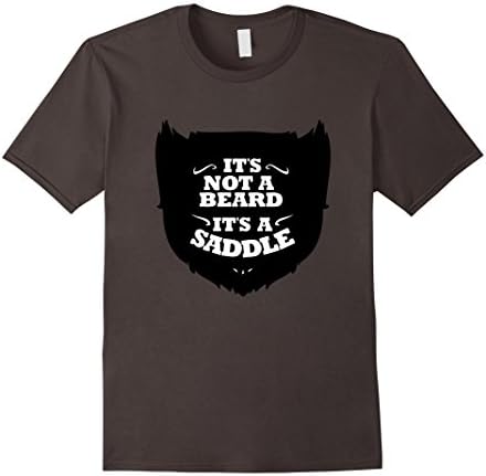 Men's Funny Beard Guy T Shirt - It's Not A Beard It's A Saddle XL Asphalt