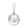 Fresh Water Cultured Pearl and 0.13 ct. Diamond Circle Necklace in 14K White Gold