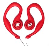 Koss SportClip Earphones with Wind Up Storage Case - University of Wisconsin Logo