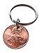 2007 Penny Keychain With Heart Around Year, Couples Keychain; 17 Year Anniversary, Engraved Couples Keychain