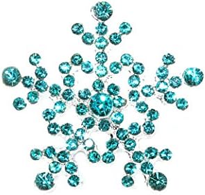JLIKA Aqua Rhinestone Snowflake Flatback Embellishments Button (10 Pieces)