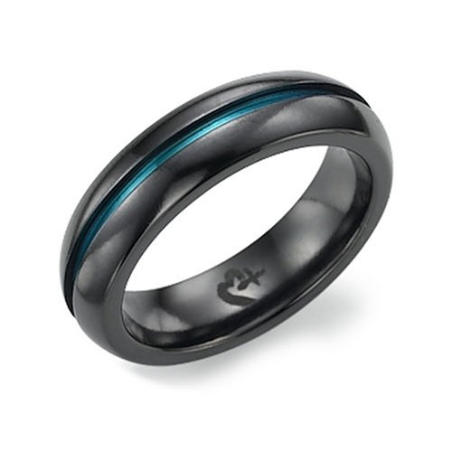 Black Titanium and Rainbow Enamel 4mm Rounded Ring