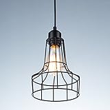 YOBO Lighting Vintage Black Wire Cage Hanging Pendant Lighting