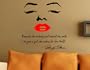 Marilyn Monroe Wall Decal Decor Quote Face Red Lips Large Nice Sticker