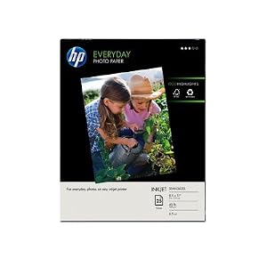 New-Hewlett-Packard-Everyday-Semi-Gloss-Photo-Paper-Letter-25-Pcs-Case-Pack-Qty-5
