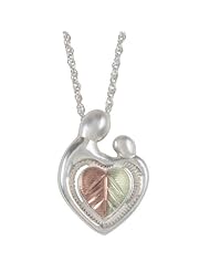 Black Hills Gold Mother and Child Silver Necklace and Earrings Jewelry Set