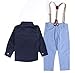Baby Boy Long Sleeve T-shirt Suspender Straps and Pants Clothing Sets Outfit 2-3Years Navy Blue (Tag size:100)