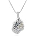 Sterling Silver Multi-Colored Diamond Cupcake Pendant, 18