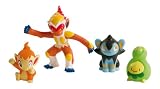 Bandai - 85058 - Pokemon -  Figurines  Mega Collection 5 Et 8 Cm Diamants Et Perles - Infernape + 4Cm Budew + Luxio + Chimchar