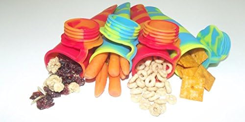Silicone Popsicle Molds Snack Food Containers with Attached Lids Lunch Box Storage Reusable Ice Pop Maker 8 Molds