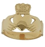 Men's 14k Yellow Gold Irish Claddagh Ring Band