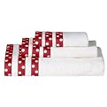 Dots Bath Towels - Red (Set of 3)