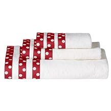 Dots Bath Towels - Red (Set of 3)