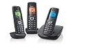 Gigaset - A510 Trio - T&eacute;l&eacute;phone sans fil DECT - 2 combin&eacute;s suppl&eacute;mentaires - Noir