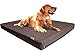 Dogbed4less Luxury Extra Large Orthopedic Memory Foam Dog Bed for Large Dogs with Durable Waterproof Internal Case, Removable Washable Denim Cover and Extra Bonus Pet Bed Cover, XL 40X35X4, Brown