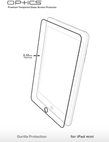 Craftwerk Gorilla Protection Tempered Glass Screen Protector for iPad Mini