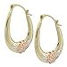 Amazon Collection 10k Gold Tri-Tone Stampato Flower Hoop Earrings