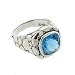 Sterling Silver 925 Sky Blue CZ Unique Design Ring