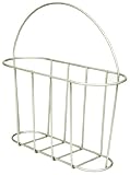 Taymor Coated Satin Nickel Floor Magazine Rack with Handle
