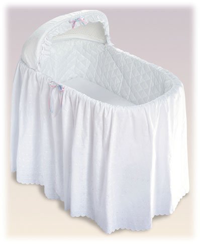 Eyelet One-Tier Long Standard Bassinet Skirt Set