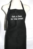 Black Embroidered Apron Got a Bun in the Oven