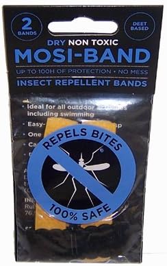 Mosiband Insect Repellent Wrist/Ankle Bands 2 Pack (Deet Based)