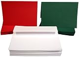 50 Blank Greeting Cards 5x7 Inches A7 (25 Red, 25 Green) & 50 White Envelopes