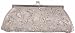 Beaded Sequin Flowers Design, Clutch, Metal Frame, Evening Bag - Anastacia