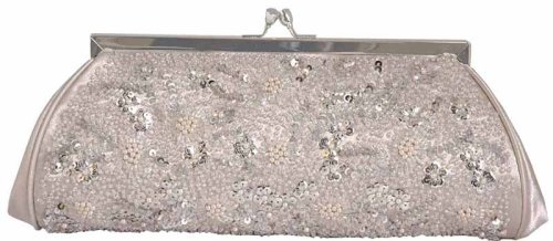 Beaded Sequin Flowers Design - Clutch - Metal Frame - Evening Bag - Anastacia