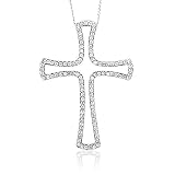10k White Gold Cross Diamond Pendant Necklace (HI, I, 0.33 carat) 41m4ELOjZIL. SL160 10k White Gold Cross Diamond Pendant Necklace (HI, I, 0.33 carat)