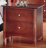The Charmer 2 Drawer Night Stand w/ Wood Knobs Antique White