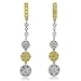 18k Gold White and Yellow Diamond Circle Drop Earrings (GH, SI, 1.13 carat)