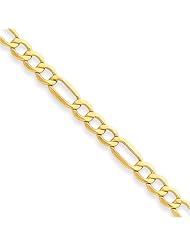 4.75mm, 10 Karat Yellow Gold, Figaro Chain - 24 inch