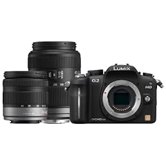 Panasonic Lumix DMC-G2WEG-K Systemkamera (12 Megapixel, 7,5 cm (3 Zoll) Touchscreen, LiveView, bildstabilisiert) Geh�use schwarz inkl. Lumix G Vario 14-42mm und 45-200mm Objektive