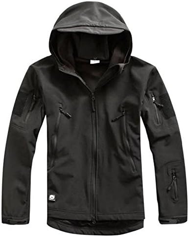 TAD V 4.0 Lurker Shark Skin Soft Shell Outdoor Hunting Camping Waterproof Windproof Jacket Tactical Sports Coat Army Clothing (Black, M)