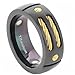 8MM Black Titanium Wedding Band Stainless Steel Cables Screw Design Size 8 to 14 SPJ