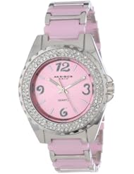 Akribos XXIV Womens AK514PK Ceramic Crystal Bracelet Watch