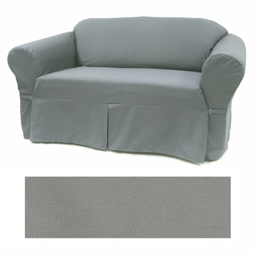 Solid Smoke Furniture Slipcover Sofa 412