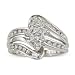 1/4ct Diamond Cluster Flower Ring in Sterling Silver