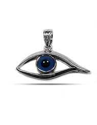 Sterling Silver Rhodium Plated Evil Eye Pendant