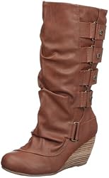 Blowfish Bendy Wedges Boot BF2362 AU12, Damen Fashion Stiefel, Braun (cognac austin PU BF232), EU 40