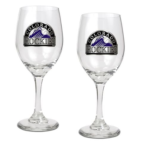 Colorado Rockies Set of 2 Wine Glasses